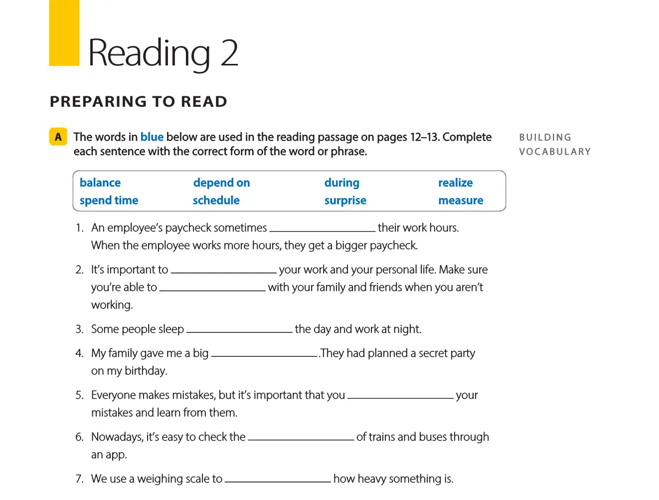 Pathway 1 Reading writing vocabulary exercise